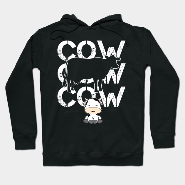 Funny Baby Cow Hoodie by Imutobi